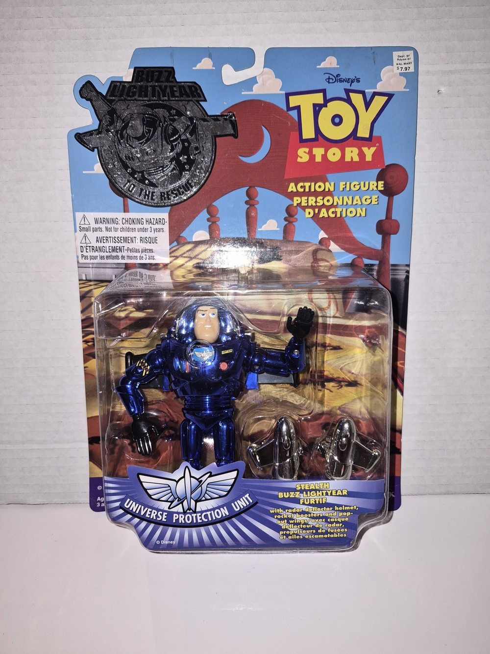 Rare vintage 1990s Thinkway Toys Stealth Buzz Lightyear action figure Toy Story
